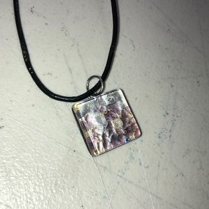 Verto Di Murano Necklace with black leather string